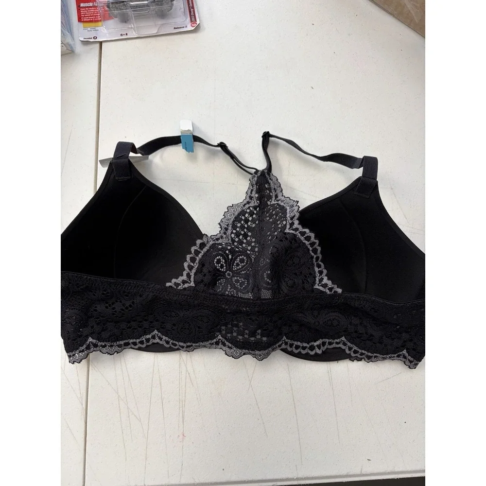 Maidenform Racerback Bra Size 36C Black Smoothing Smartzone Cups NWT